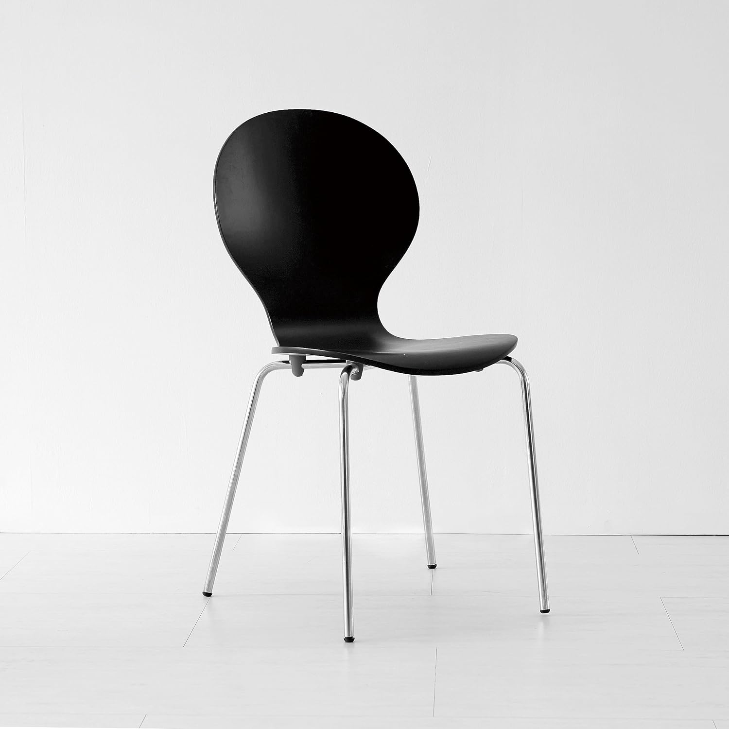 Livinia No.9 – Juego de 2 sillas de comedor de madera modernas de mediados de siglo, contemporáneas, apilables, de madera curvada, para interior de