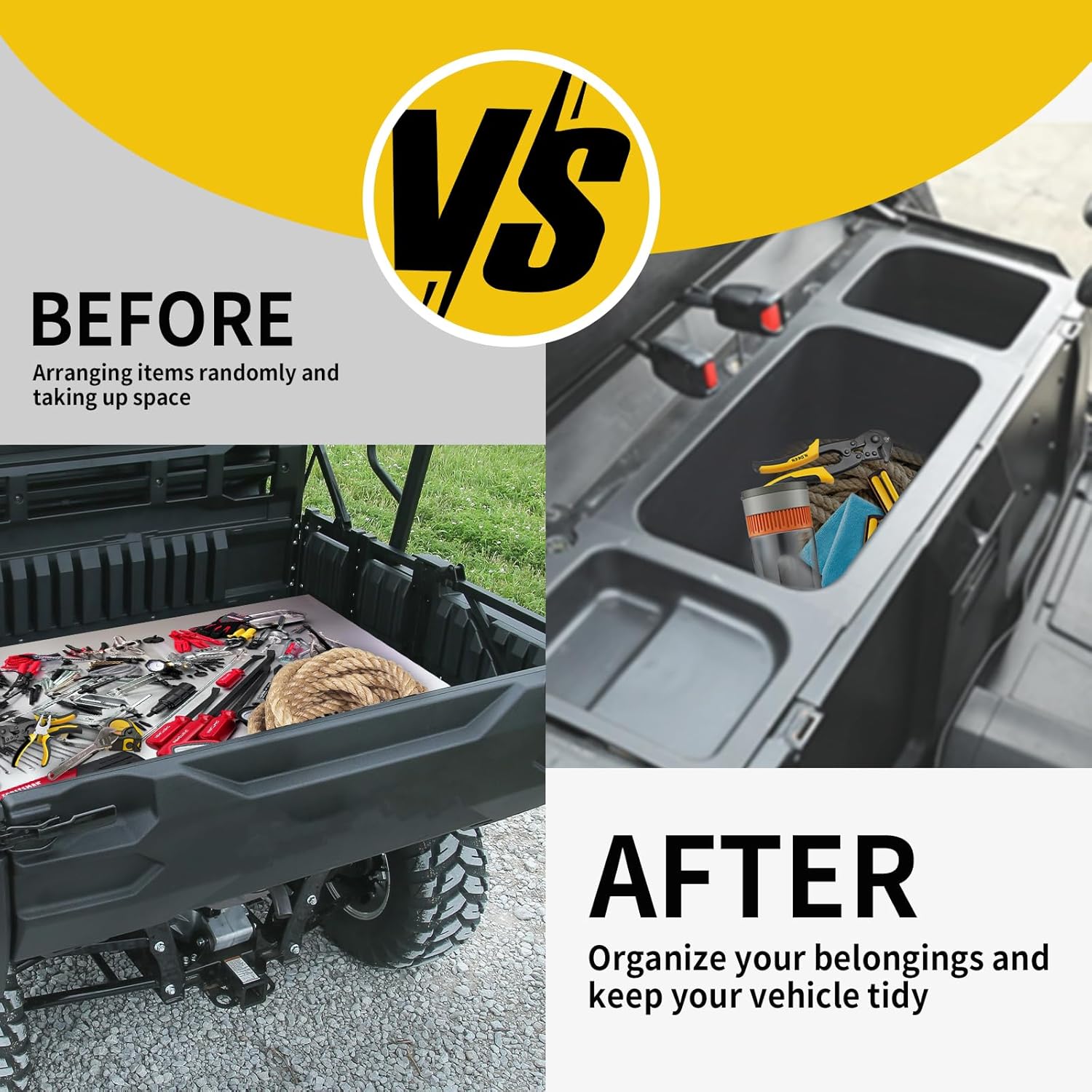 Caja de almacenamiento para debajo del asiento compatible con Polaris Ranger 500570 2015-2021, accesorios de tamaño mediano, juego de contenedores