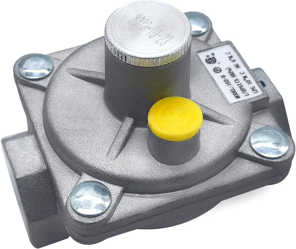 Acesidn Regulador de presión de gas natural a LP de 12 pulgada para parrilla, se adapta a reguladores de gas LP NG, presión de entrada de 12 PSI,