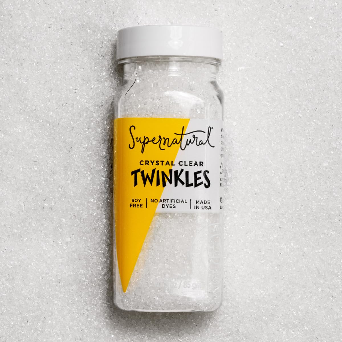 Supernatural Twinkles – Gránulos decorativos para decoración de azúcar, transparente, sin OMG, vegano, 3 onzas, fabricado en Estados Unidos