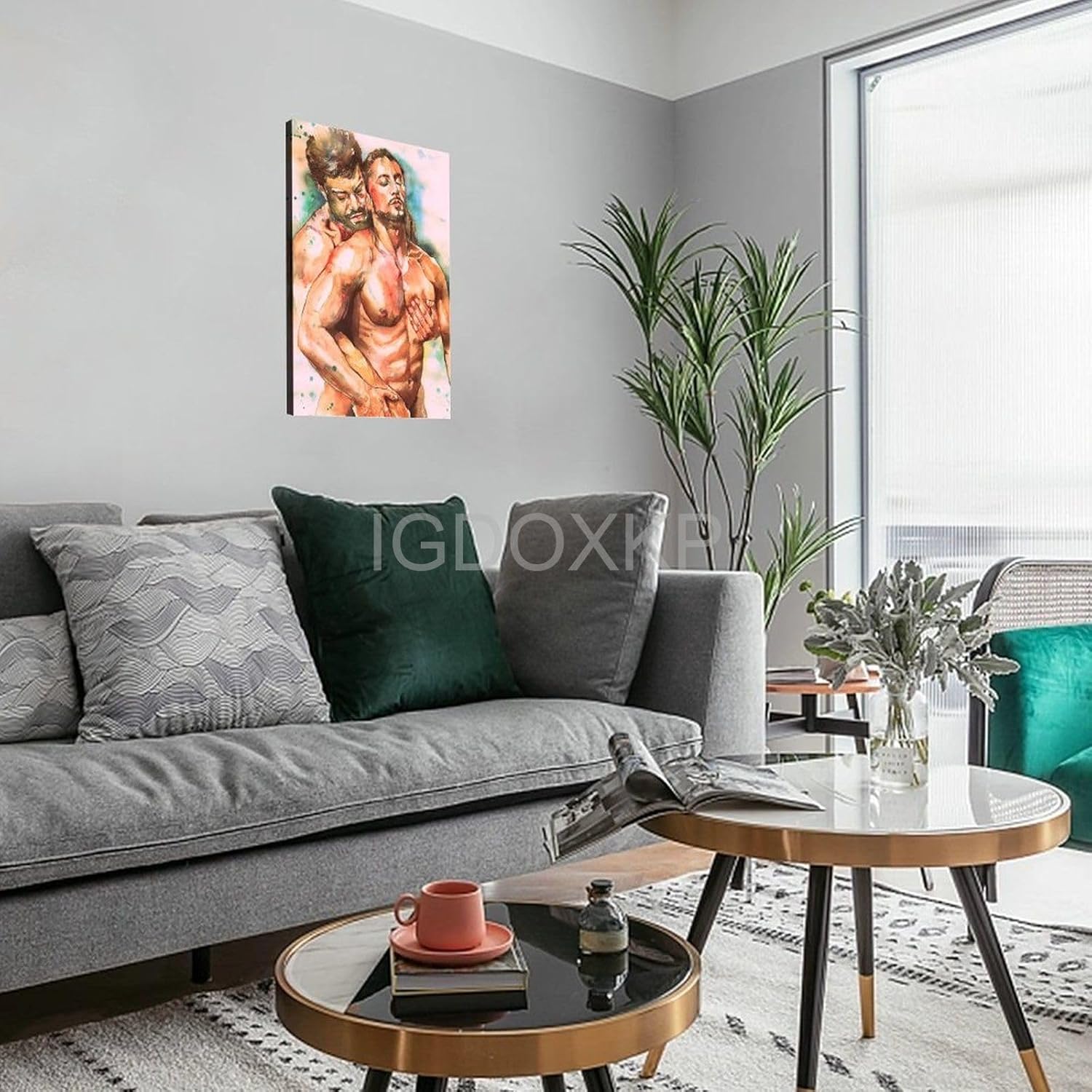 Póster de arte gay masculino masculino musculoso desnudo adulto arte abstracto (2) póster de lienzo para decoración de pared, pinturas para sala de