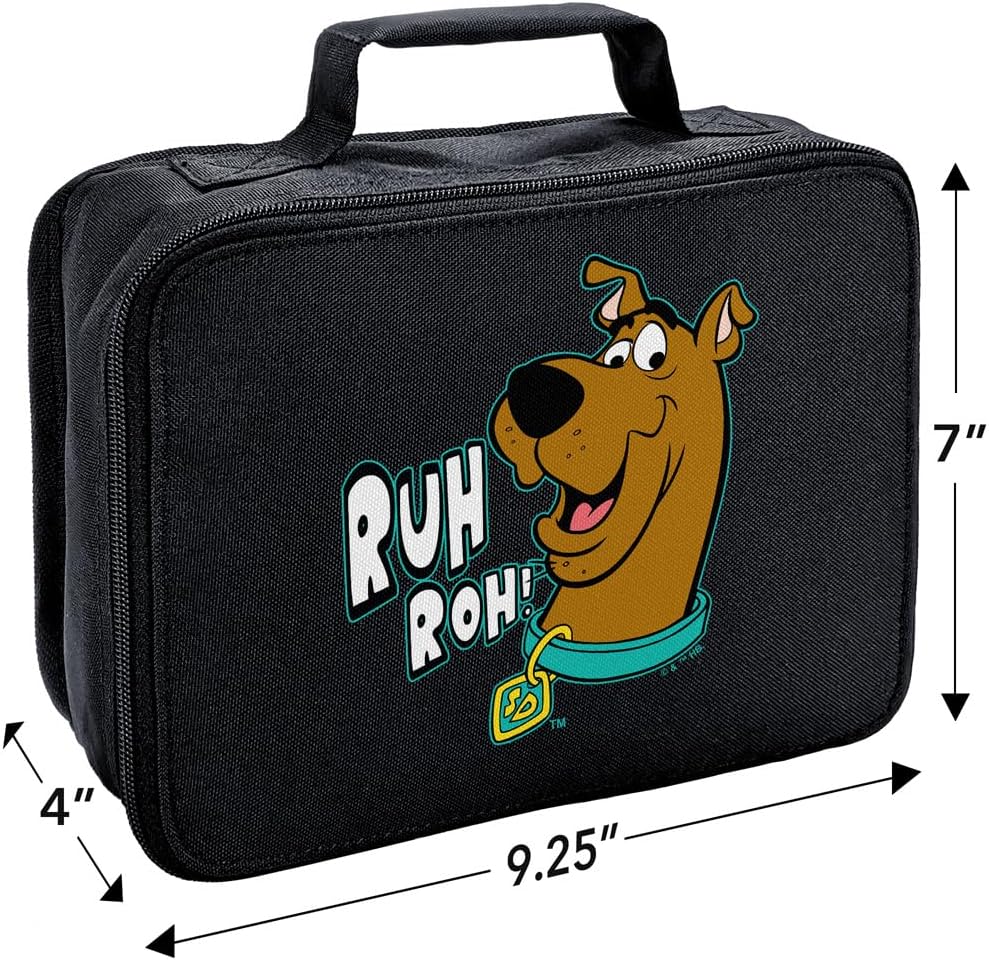 LOGOVISION Scooby Doo! Ruh Roh – Lonchera con aislamiento de lados suaves, bolsa de almuerzo reutilizable para trabajo escolar, oficina, sin BPA