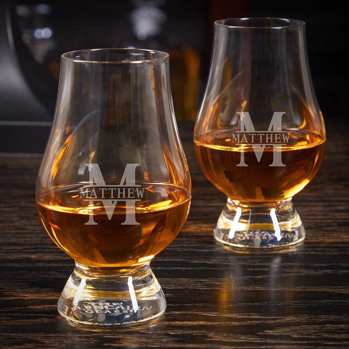Par de vasos Glencairn grabados (regalo personalizado)