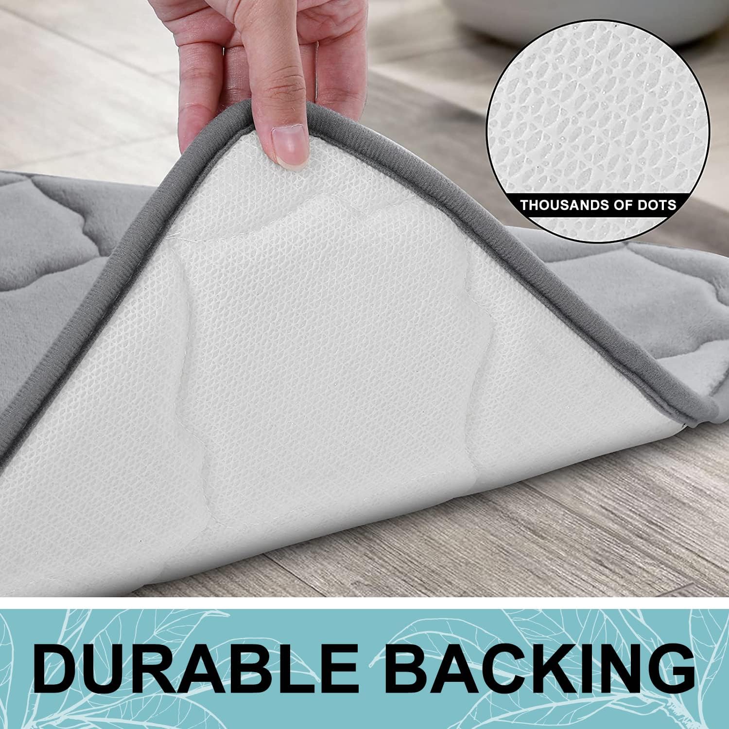 OLANLY Juego de 2 alfombras de baño de espuma viscoelástica, suaves y absorbentes, alfombra de baño de contorno en forma de U, lavable a máquina,