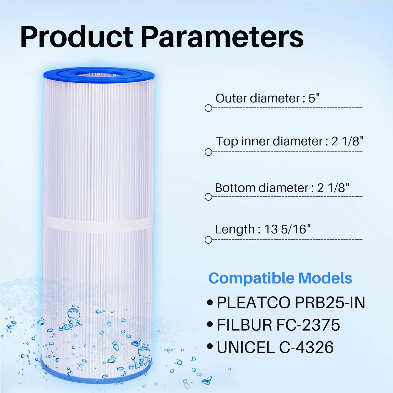 TOREAD Replacement for Spa Filter PRB25-IN Unicel C-4326 Filbur FC-2375 FC-2370 R173429 3005845 17-2327 100586 33521 25392 817-2500 Guardian 413-106 - Imagen 4