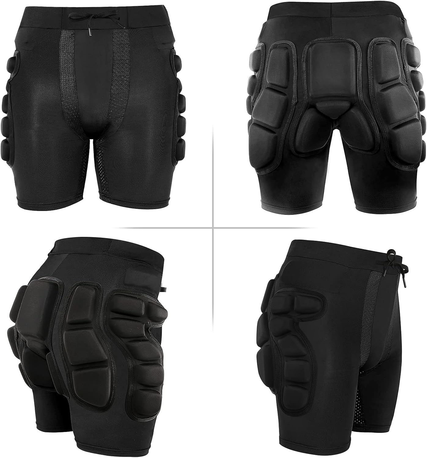 Relaxyee Pantalones cortos acolchados de protección, resistencia a los impactos, ropa deportiva de protección contra impactos al aire libre para