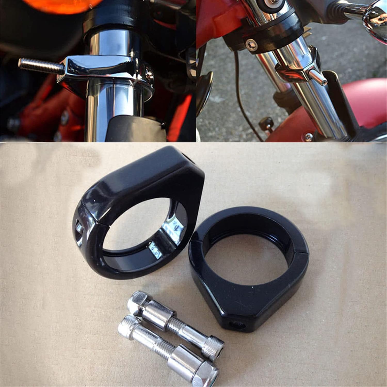 Powersports Tenedor Sliders Tubos Piezas de motocicleta Abrazaderas de señal de giro para Harley Softail Soporte de montaje 1.535 in Accesorios de