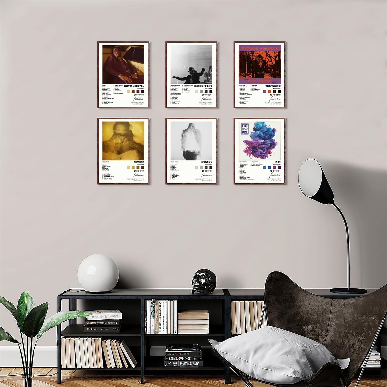 DIDIDO Future – Póster de música de rapero firmado limitado, para decoración de habitación, juego de 6 para decoración de dormitorio de adolescentes
