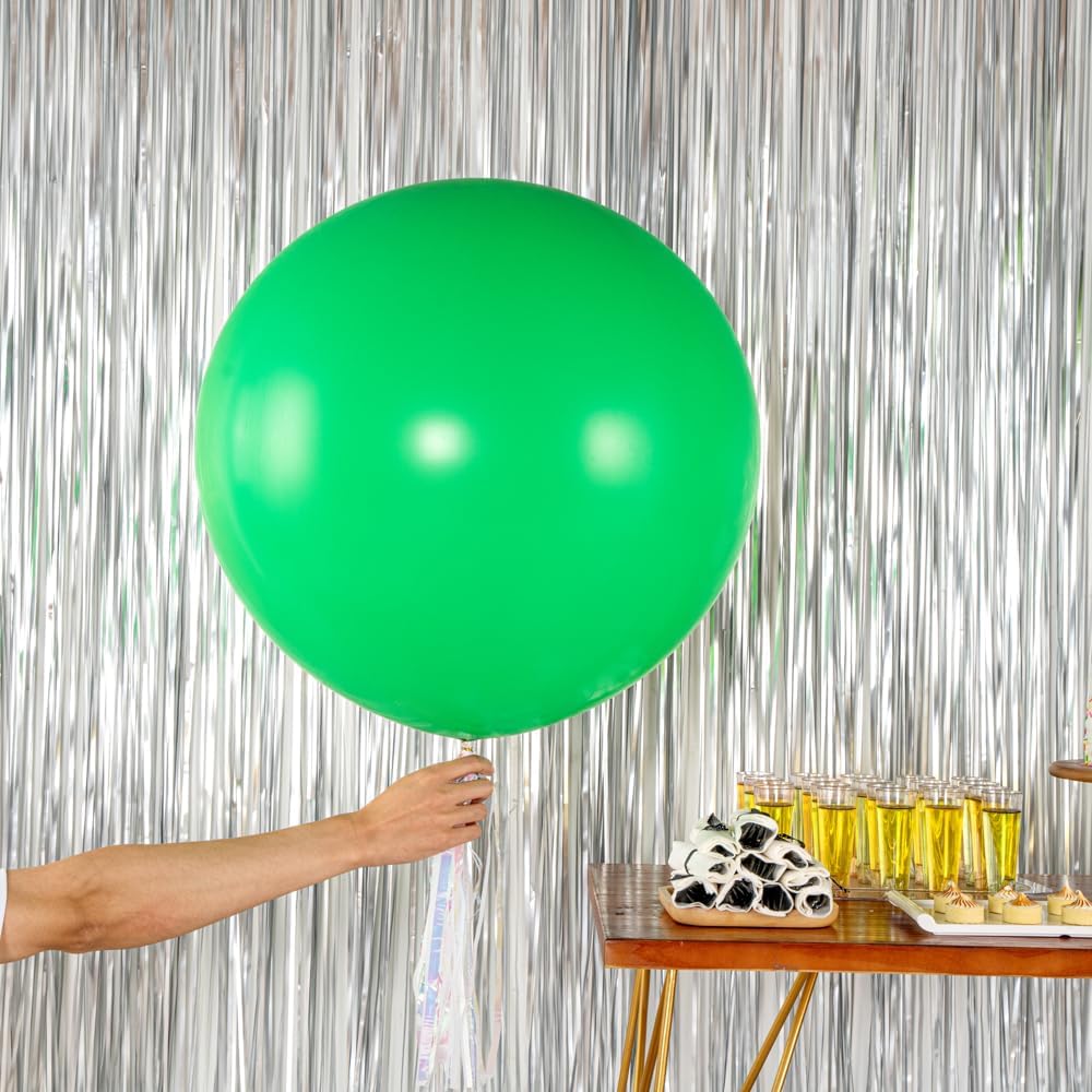 Balloonify – Globos gigantes de 36 pulgadas, 10 globos gruesos, látex fuerte, relleno de helio o aire, globos redondos gigantes verdes, decoraciones