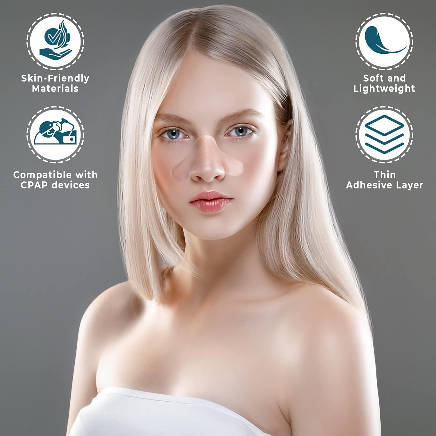 Paquete de 2 almohadillas de gel CPAP para la nariz, protección nasal CPAP contra la irritación y el dolor, almohadilla cómoda para la nariz,
