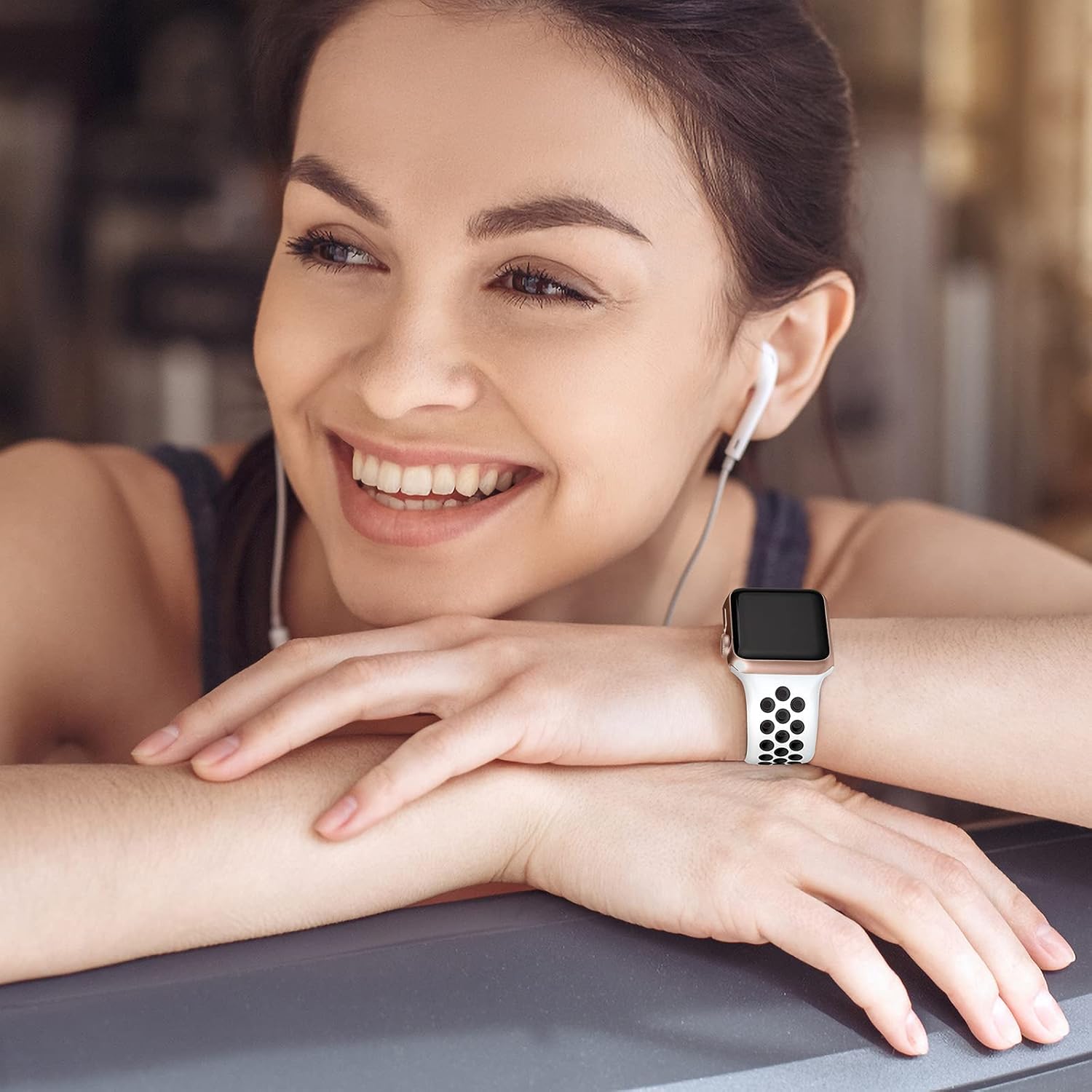 Lerobo – Correa deportiva compatible con Apple Watch 38, 40, 41, 42, 44 y 45 mm para hombre y mujer, silicona suave y transpirable, repuesto