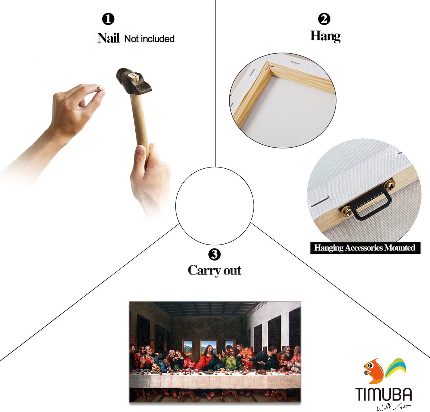 Pintura de la Última Cena – Lienzo decorativo de pared de la última cena, decoración de pared para comedor, La Ultima Cena Cuadro, imagen moderna de