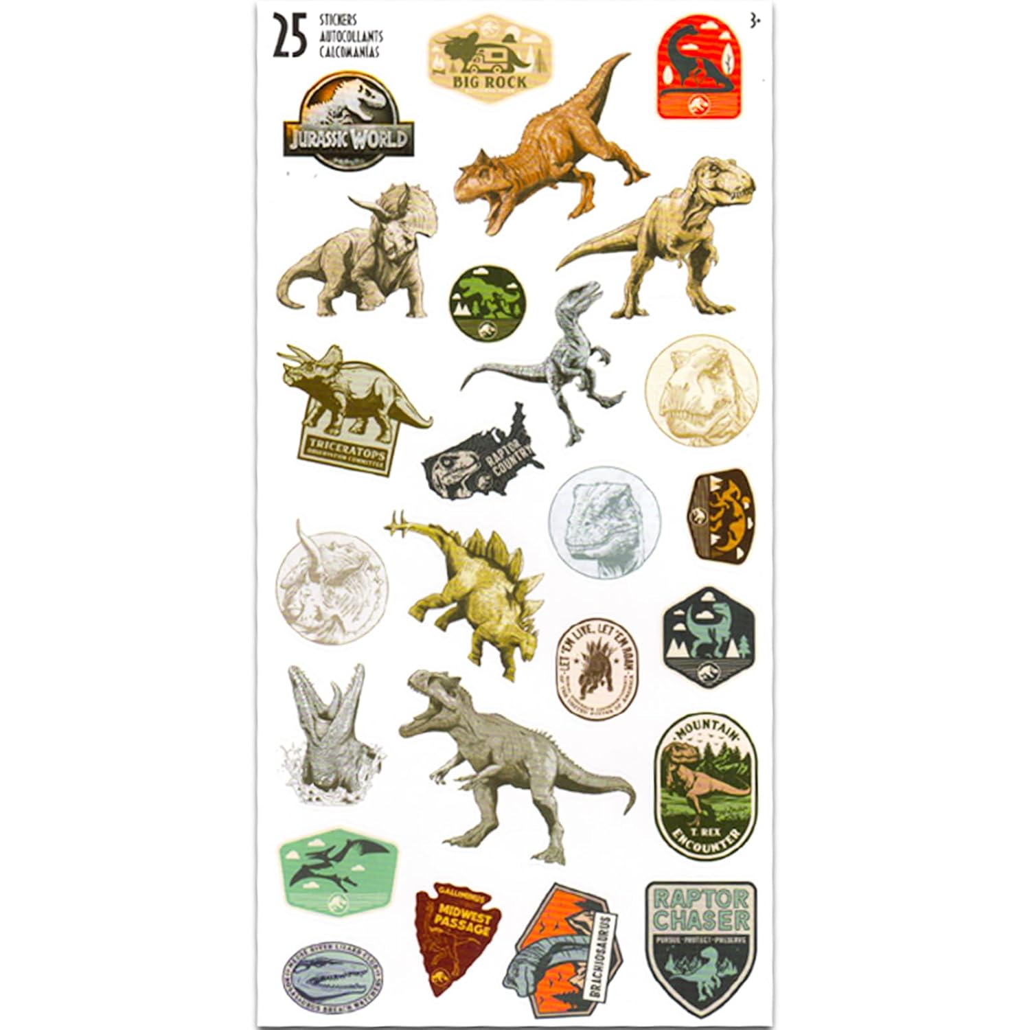 Jurassic World Juego de tatuajes temporales para niños  Paquete de recuerdos de fiesta de dinosaurios con 96 tatuajes temporales para bolsas de