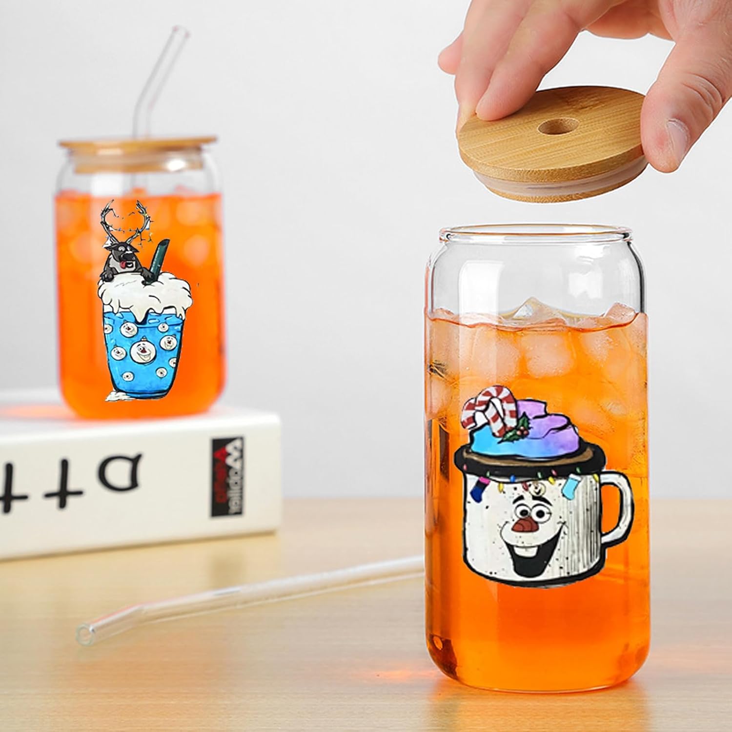 Adhesivos de transferencia UV DTF para vidrio frotado en calcomanías de transferencia para taza de café, 12 hojas de calcomanías de taza de