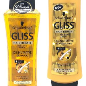 Gliss ReparaciĂłn del cabello – Aceite nutritivo para cabello propenso a puntas abiertas – Set de champĂș y acondicionador – Peso neto 13.6 fl oz Gliss ReparaciĂłn del cabello – Aceite nutritivo para cabello propenso a puntas abiertas – Set de champĂș y acondicionador – Peso neto 13.6 fl oz