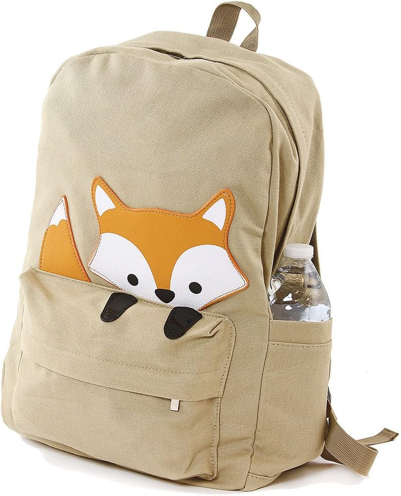 Sleepyville CrittersMochila de lona con cachorro de zorro que espía, Caqui), 85120CN