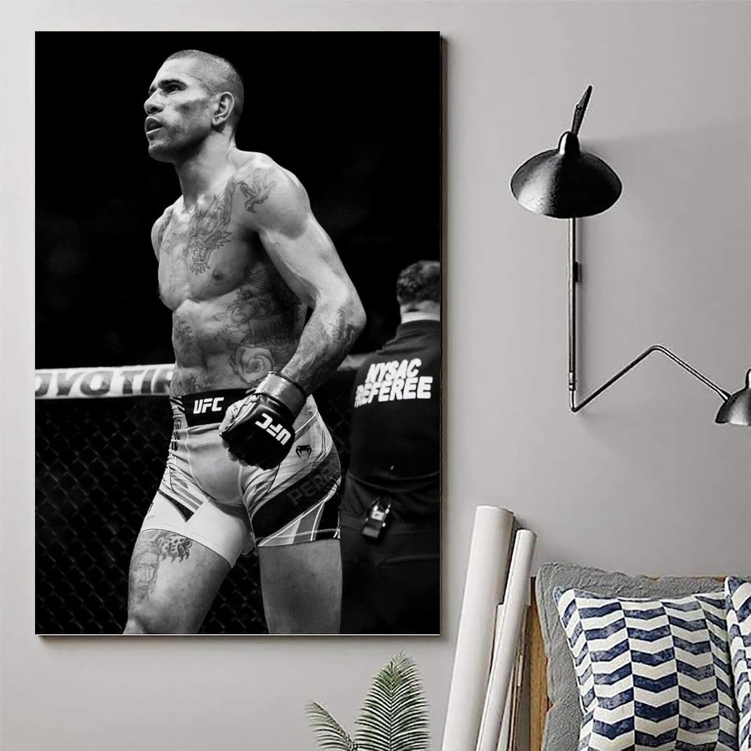 EsEntL Alex Pereira – Póster en blanco y negro para pared, lienzo con pergaminos, pintura, imagen, sala de estar, decoración del hogar, 20 x 30