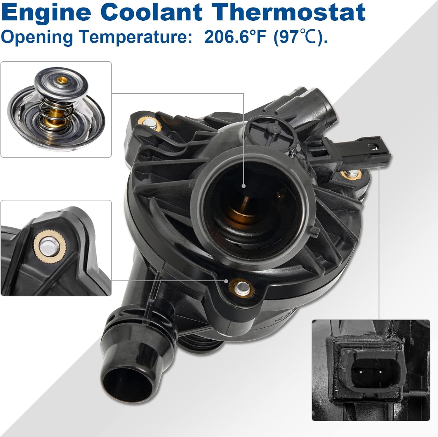 Bomba de agua de motor eléctrico 11517586925 y termostato refrigerante compatible con BMW 128i 325i 325xi 328i 328xi 330i 330xi 525i 525xi 528i