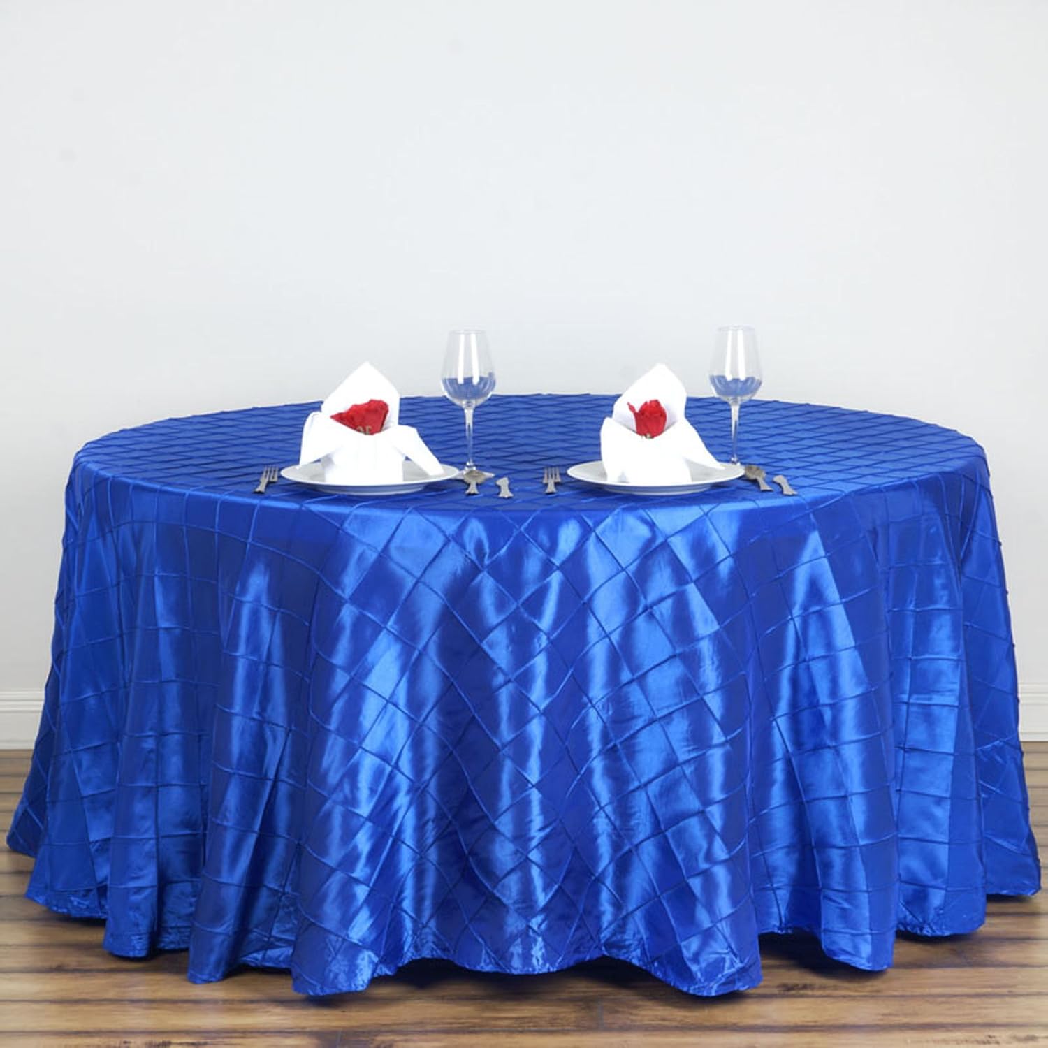 BalsaCircle Mantel redondo de tafetán de 120 pulgadas, color azul real, para bodas, fiestas, cocina, comedor, eventos