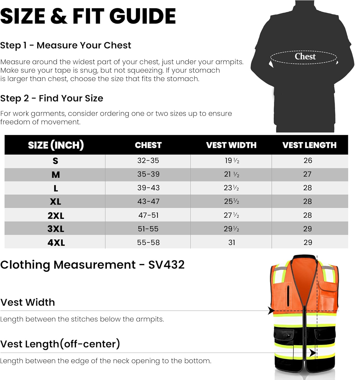 ArcRidge Chaleco de seguridad reflectante para hombres y mujeres, chaleco de construcción de alta visibilidad clase 2, tiras reflectantes de doble