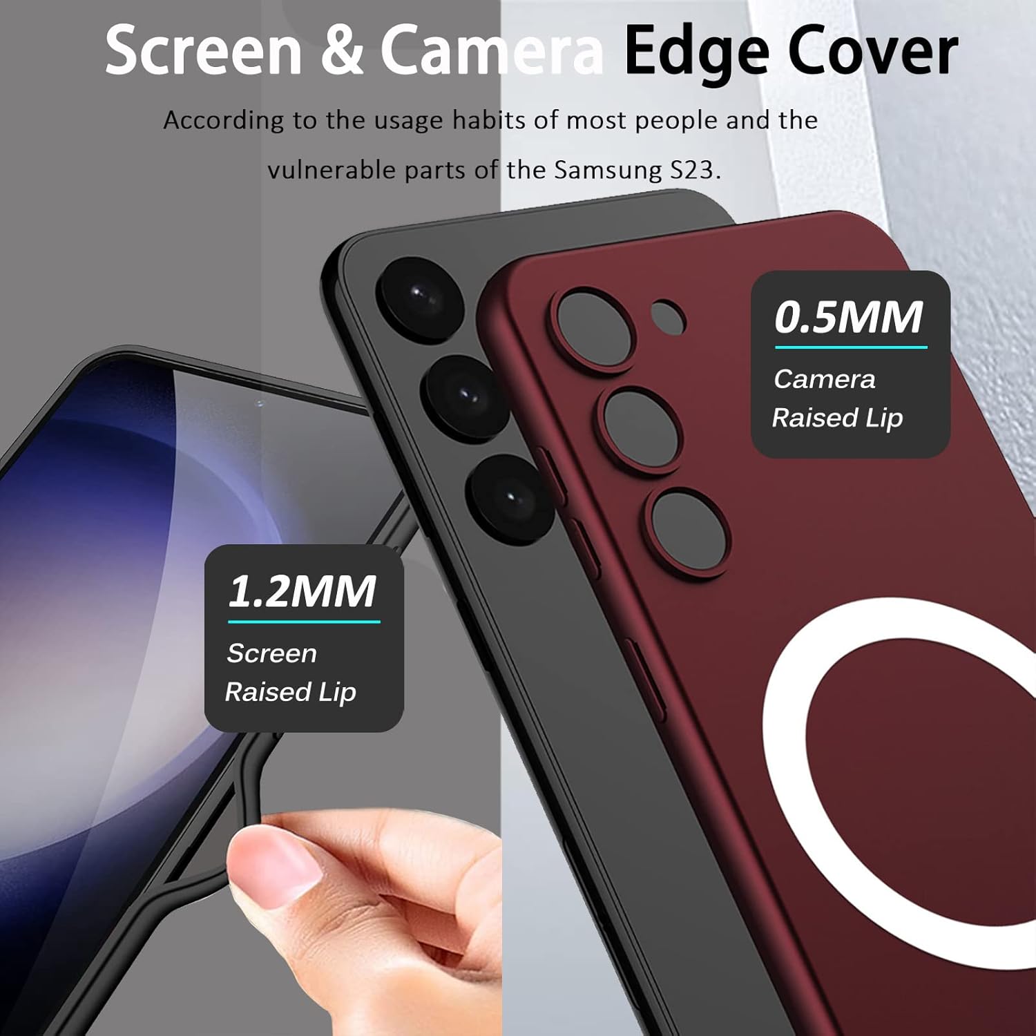 Miimall Funda magnética compatible con Samsung Galaxy S23, resistente a las caídas, a prueba de golpes, ultrafina, suave y delgada para Galaxy S23