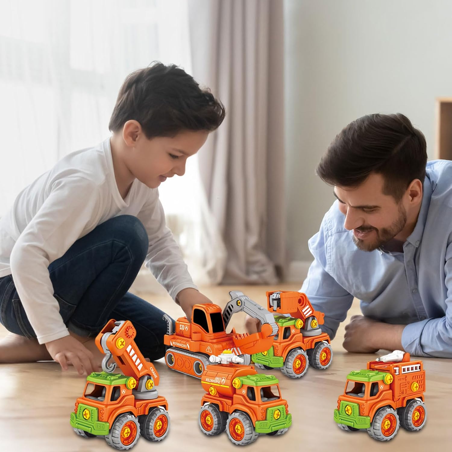 Vehículos de construcción robot 5 en 1, robot transformador para niños, coches de juguete educativos STEM para construcción de automóviles, juguete