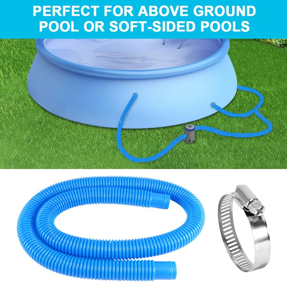 Manguera de repuesto para bomba de piscina sobre el suelo, mangueras de piscina de 1.25 x 59 pulgadas, compatible con bomba de filtro 607, 637, 3