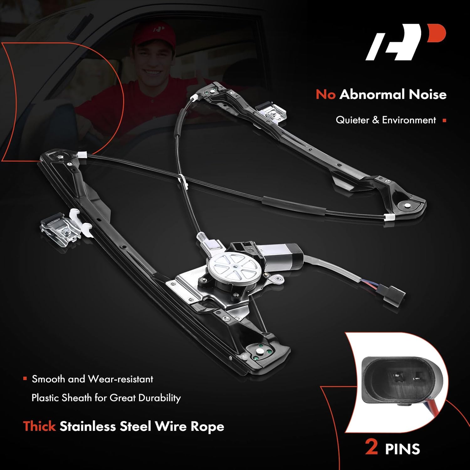 A-Premium Elevalunas eléctrico con motor compatible con Ford Focus 2008-2011 Delantero derecho del pasajero
