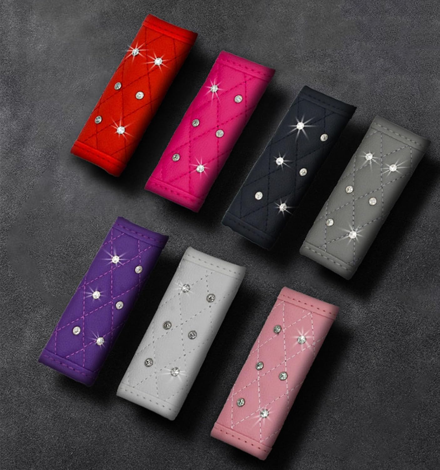 Paquete de 4 fundas brillantes para manija de puerta de seguridad para automóviles, con cristales brillantes, almohadillas protectoras para manija