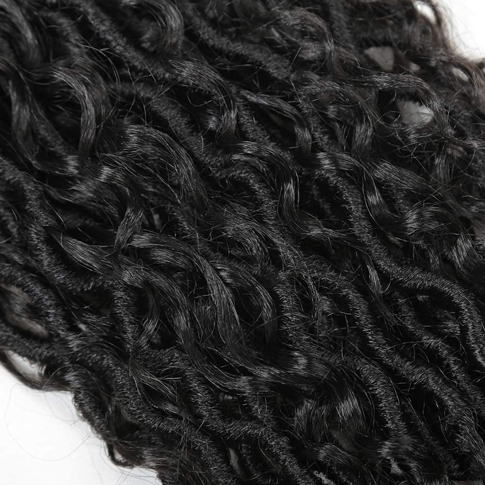 Goddess Locs – Cabello de ganchillo de 14 pulgadas, rastas estilo río bohemias, hippie, onduladas, con cabello rizado en medio y extremos (7