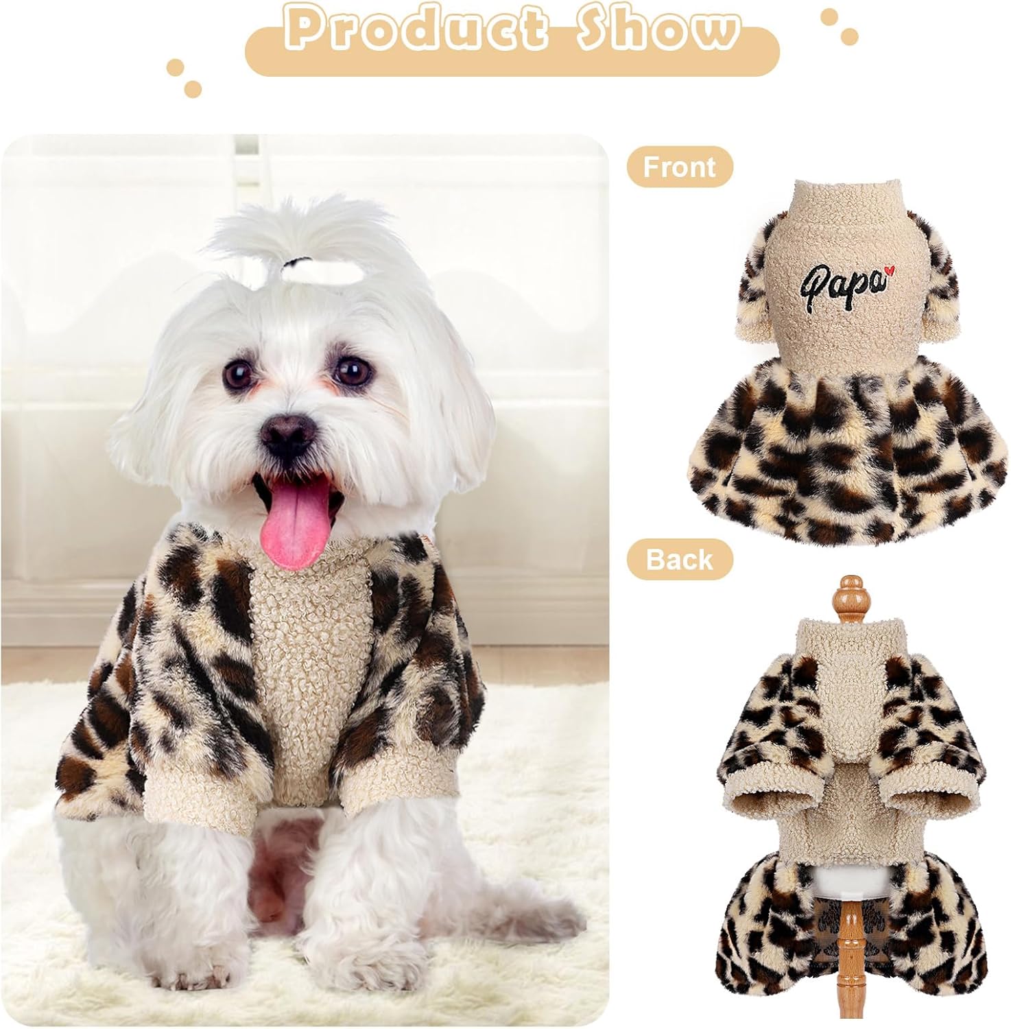 Vestido de invierno a cuadros para perro, lindo suéter de forro polar cálido para perros pequeños, vestidos de cachorro rosa, ropa para chihuahua