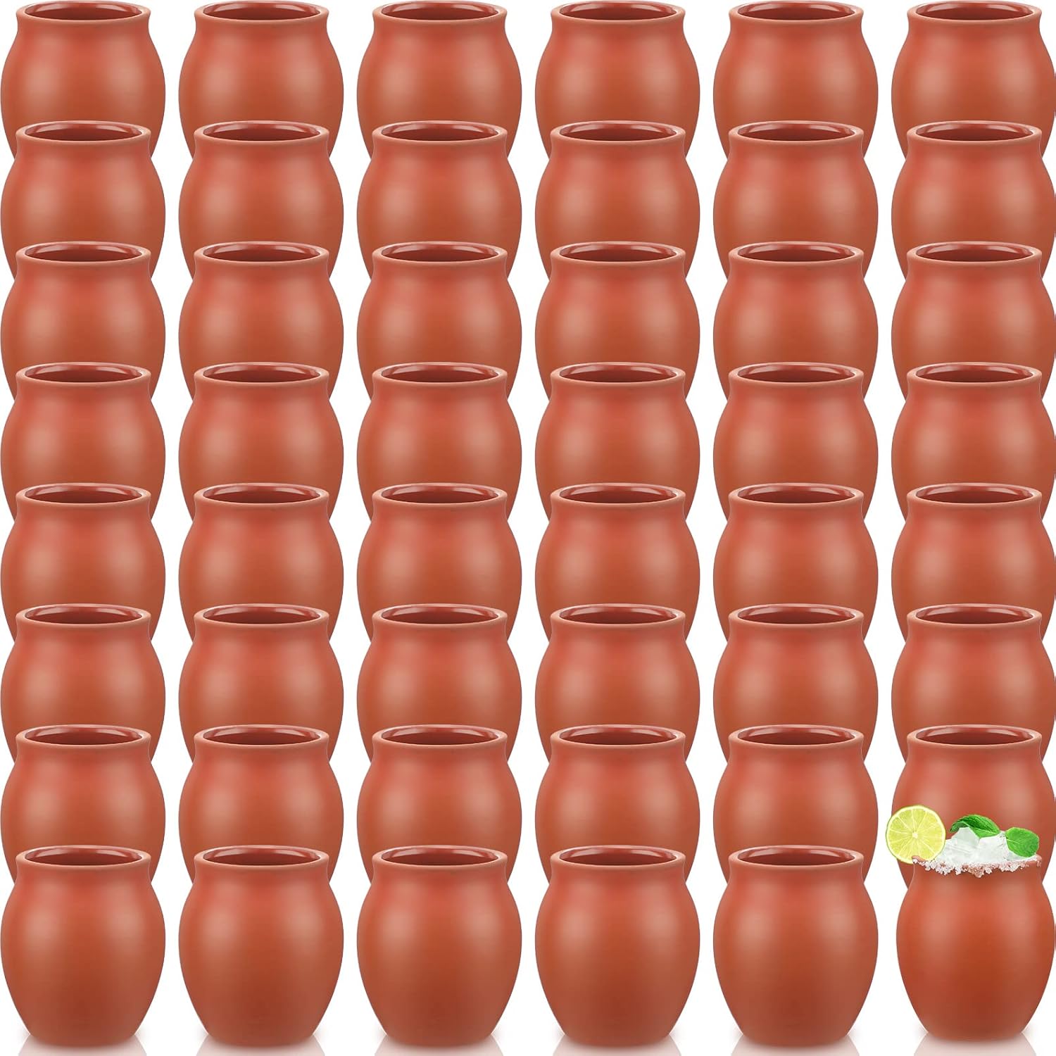 Gejoy 48 unidades de 3 onzas Cantaritos De Barro Mexicanos Cantaritos Tiradores de Cerámica Taco Martes Copa de Arcilla Mexicana Fiesta De Barro