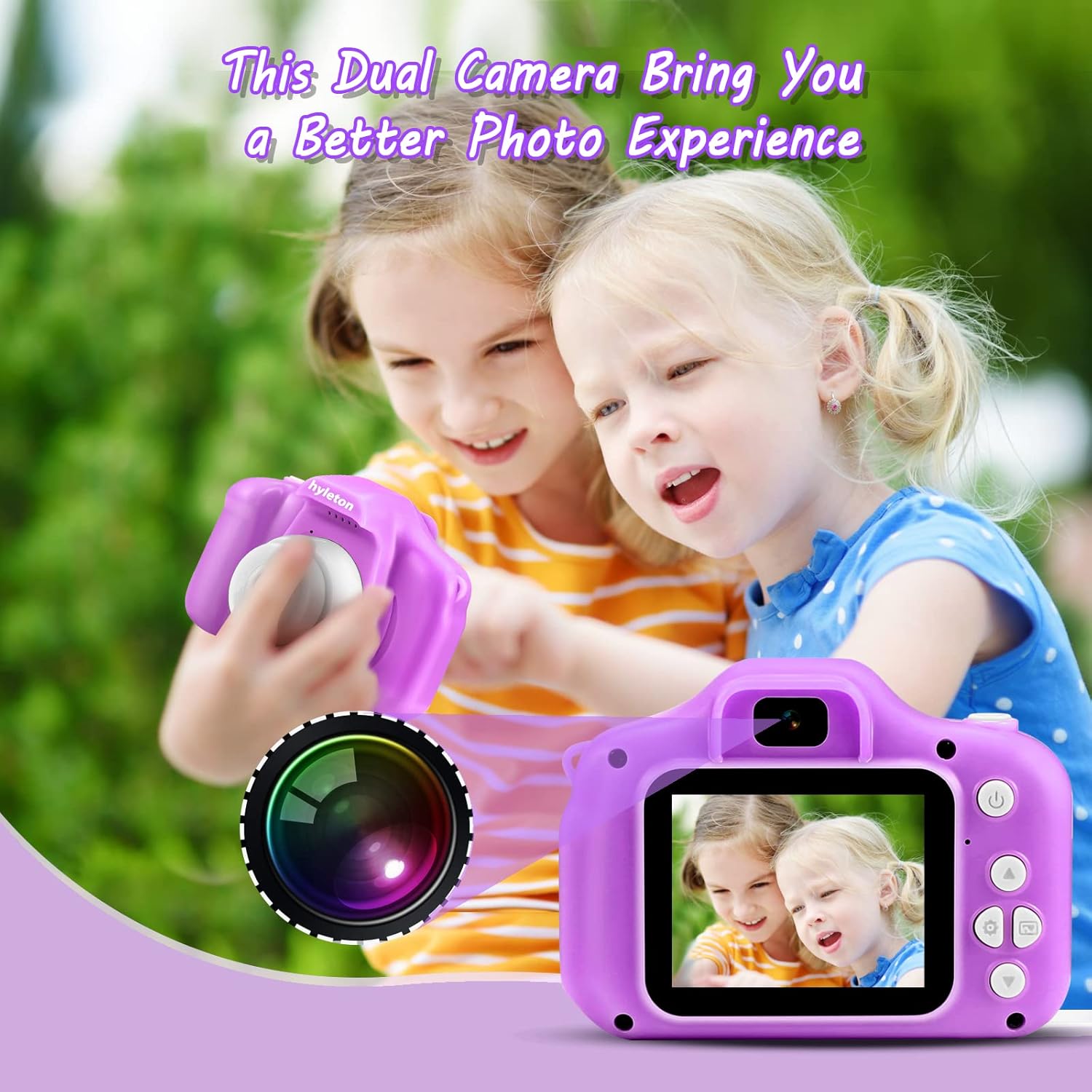 hyleton Cámara digital para selfie para niños, juguetes de cámara de video para niños de 3, 4, 5, 6, 7, 8, 9 años, regalo de cumpleaños de Navidad
