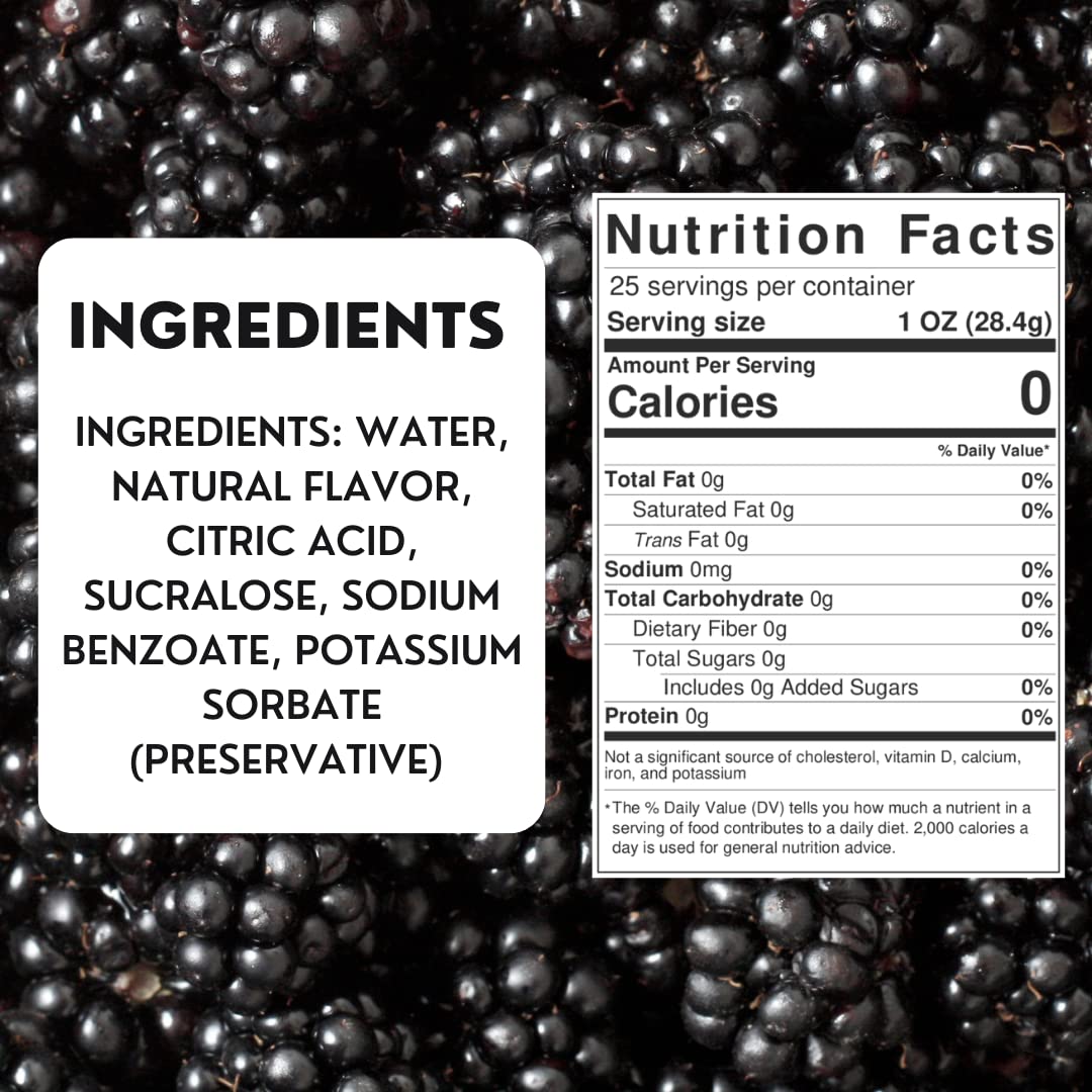 Hip Syrup S – Jarabe simple sin azúcar Blackberry diseñado para el sabor del agua, té de burbujas, té Boba, cócteles, sin azúcar