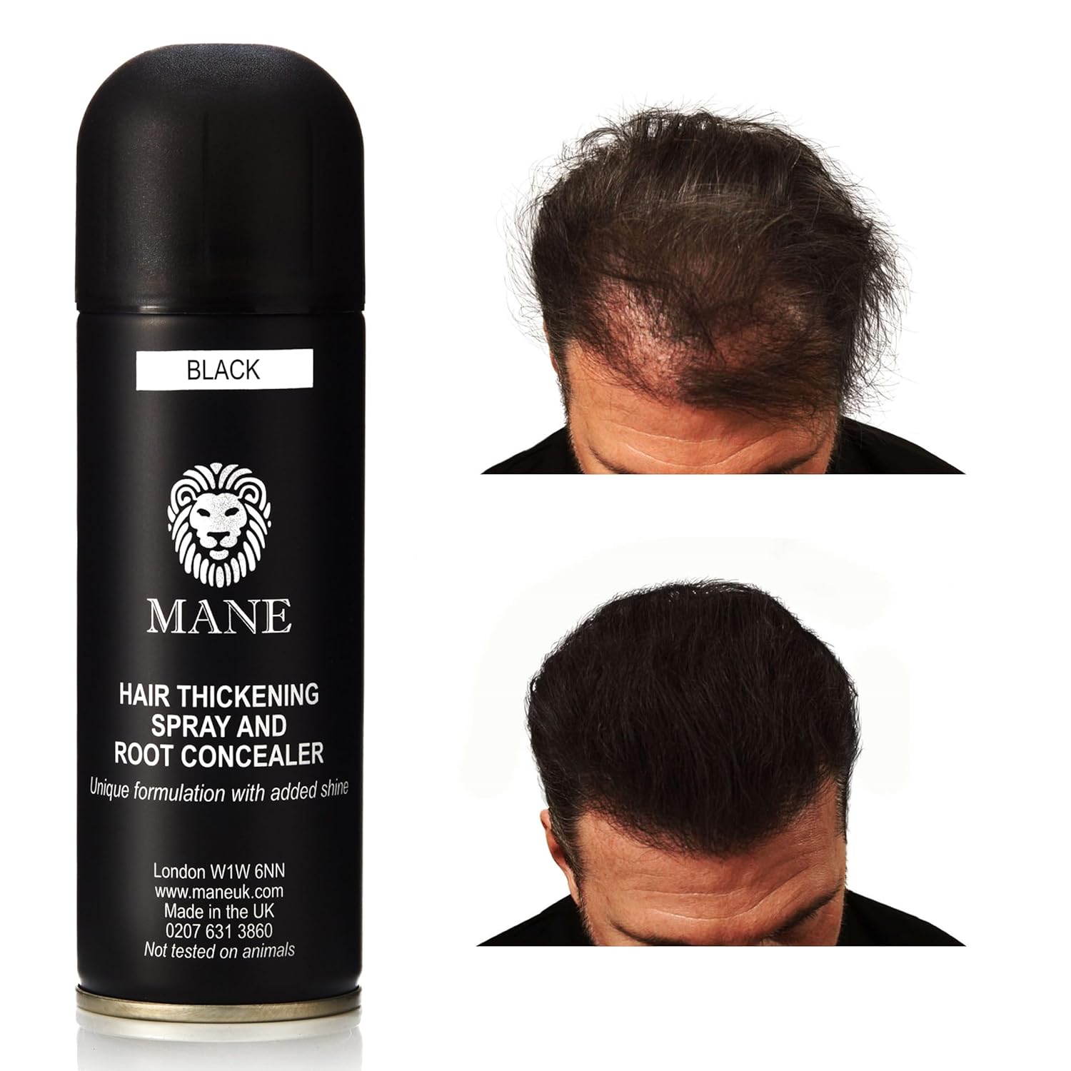 MANE Spray de fibra engrosadora del cabello (3.4 fl oz, marrón oscuro)
