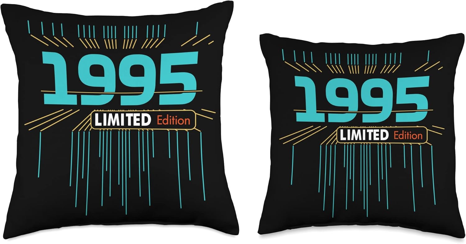 Retro Gaming Limited Edition Birthday 1995 Men Woman Throw Pillow, 18×18, Multicolor