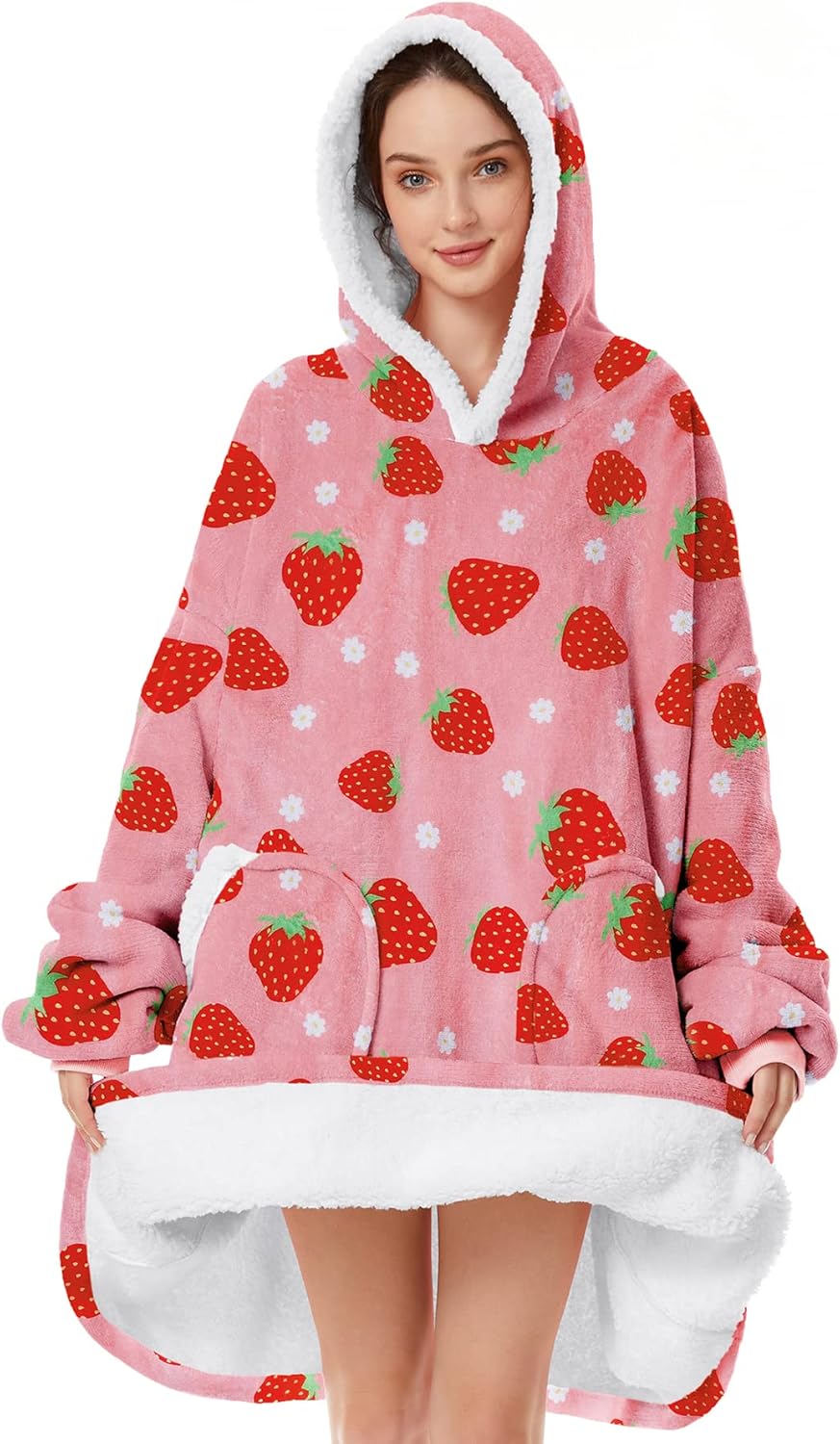 Zando Manta con capucha 2024, manta para niños y adultos, regalo cómoda, sudadera con capucha de gran tamaño, forro polar Sherpa