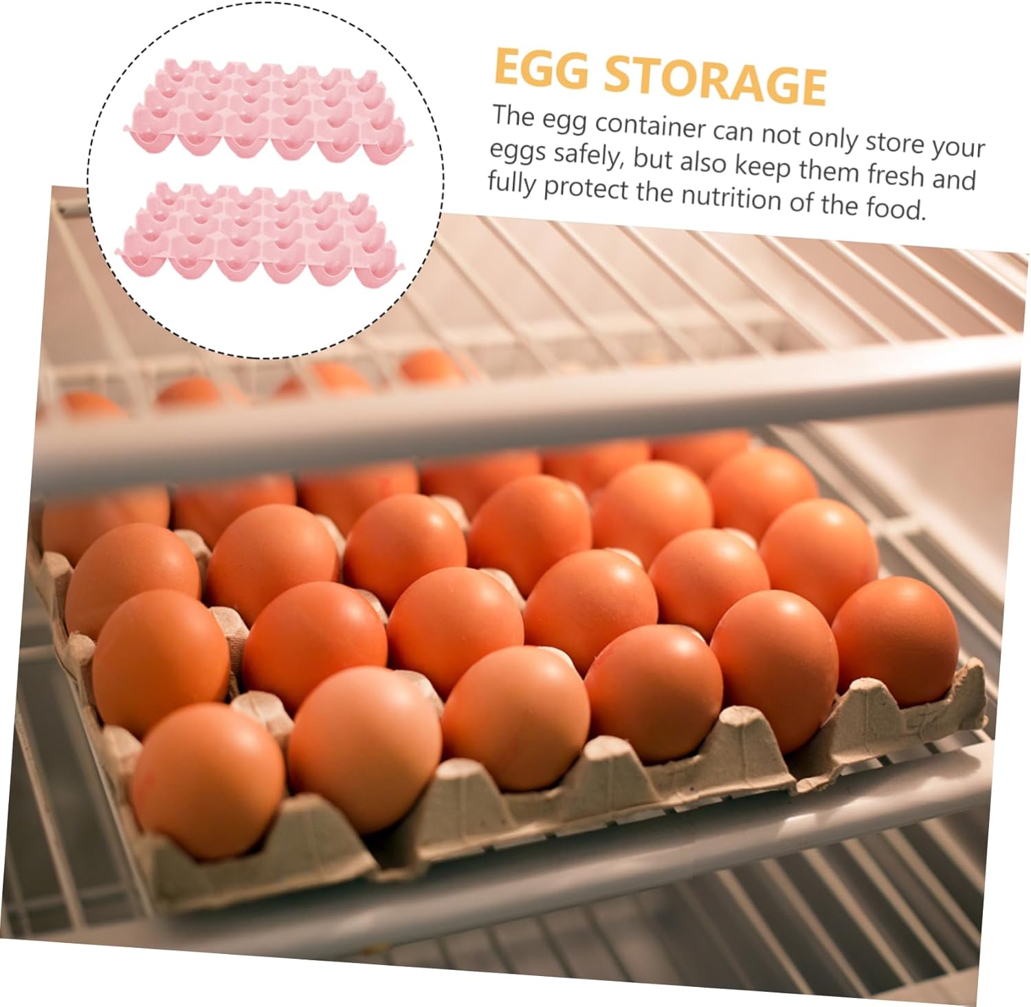 Mobestech Caja de almacenamiento de huevos para refrigerador, bandeja de huevos para refrigerador, bandeja de huevos para refrigerador, cocina,
