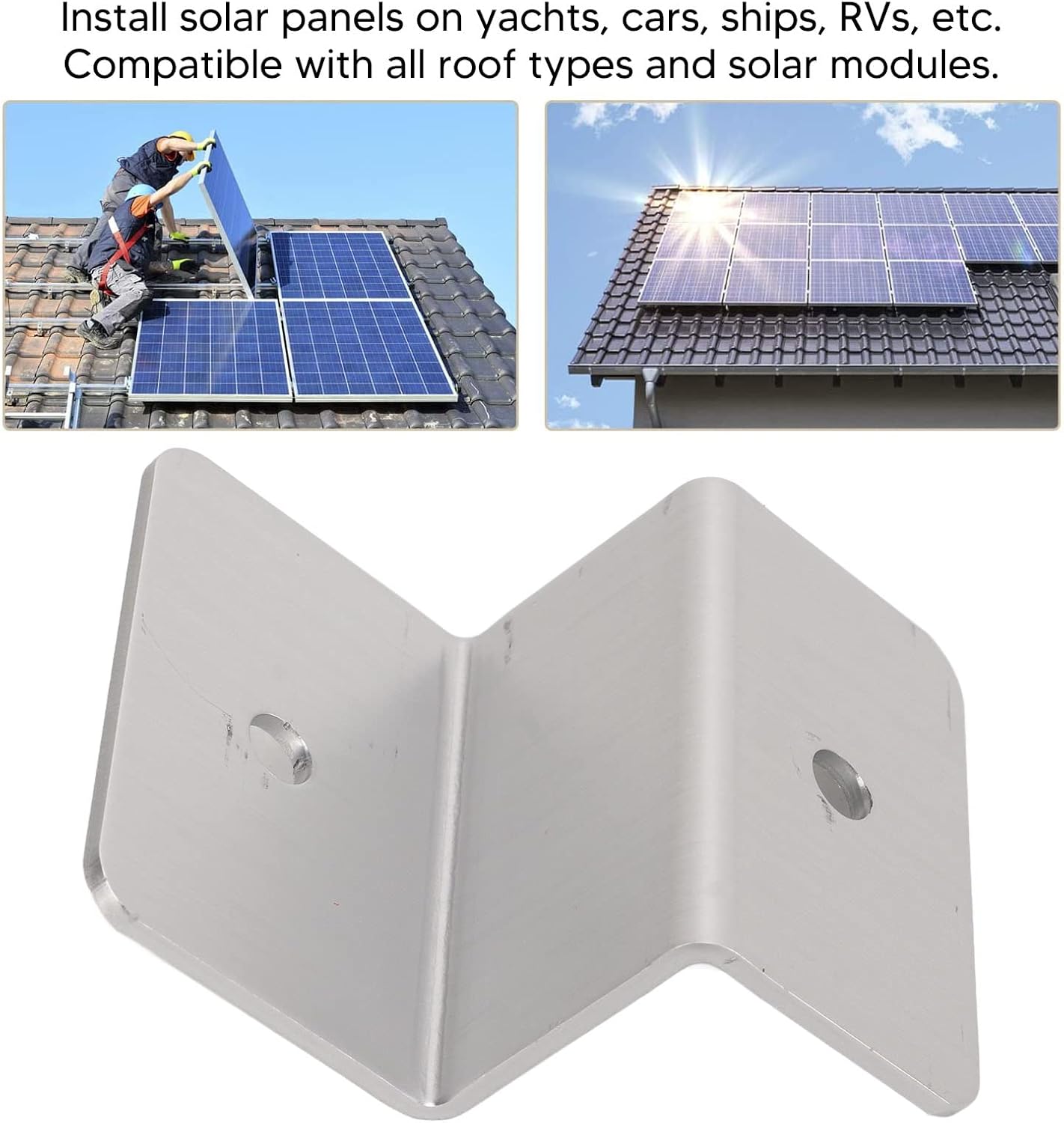 4 Sets Solar Panel Z Bracket, Aluminium Alloy Installation Accessory for Car RV Yacht Ship, Solar Panel Mounting Bracket for RV Solar Panel Mounting