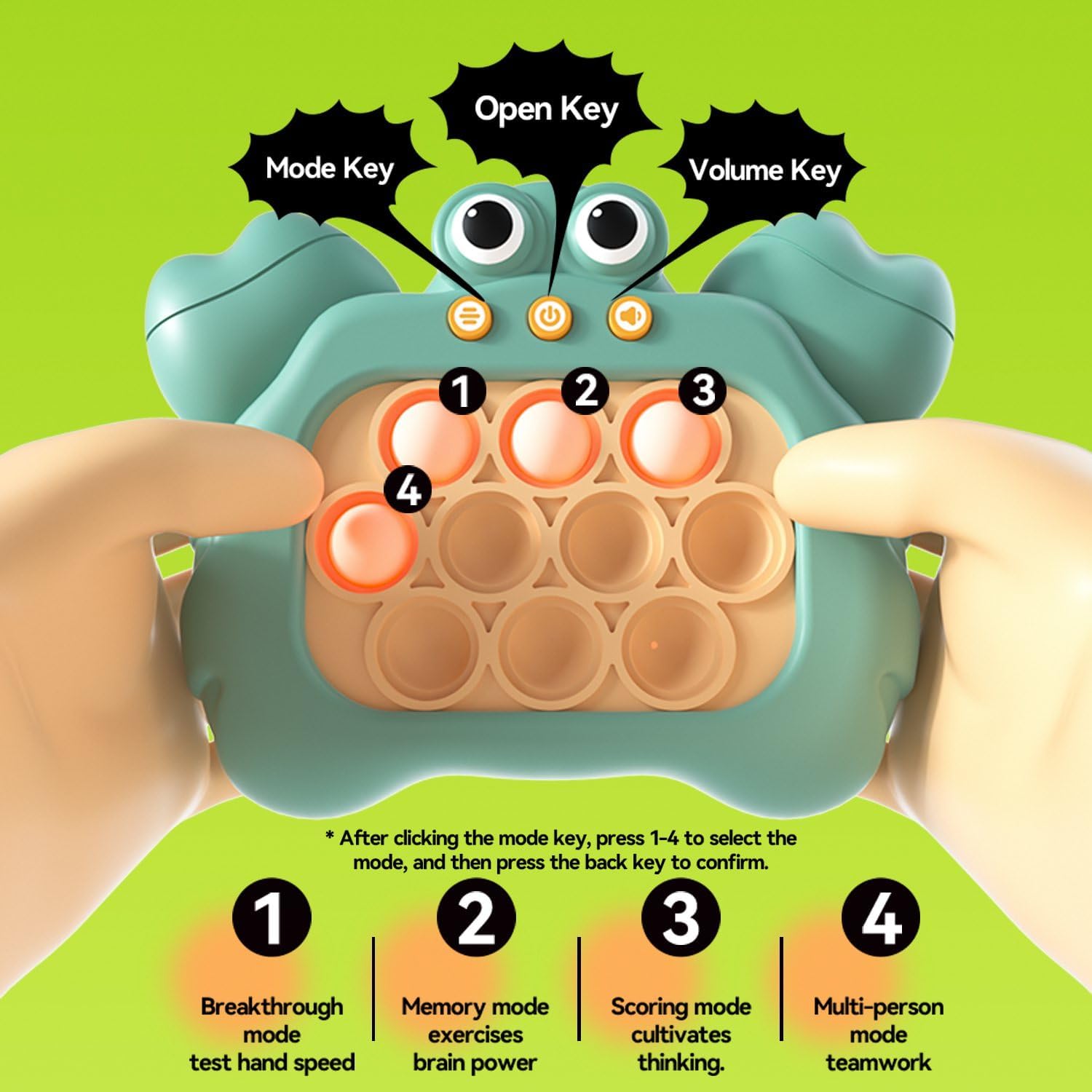 Juguete antiestrés de burbujas de empuje rápido, juguete sensorial interactivo de empuje rápido, juego de botón rápido para niños y adultos, juguete