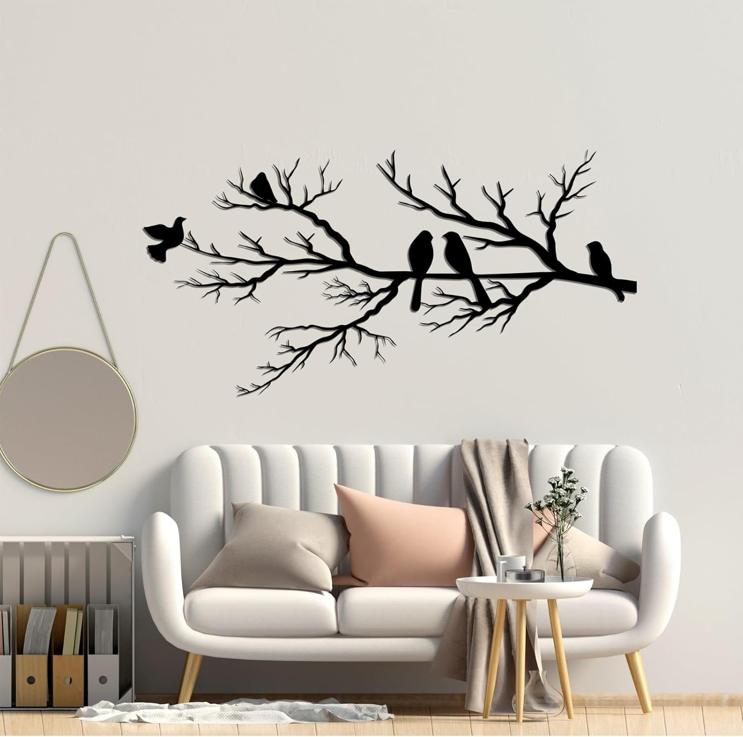 seemy Decoración de pared de arte metálico, decoración de pared de metal, decoración de pared negra, decoración de pared de metal para sala de