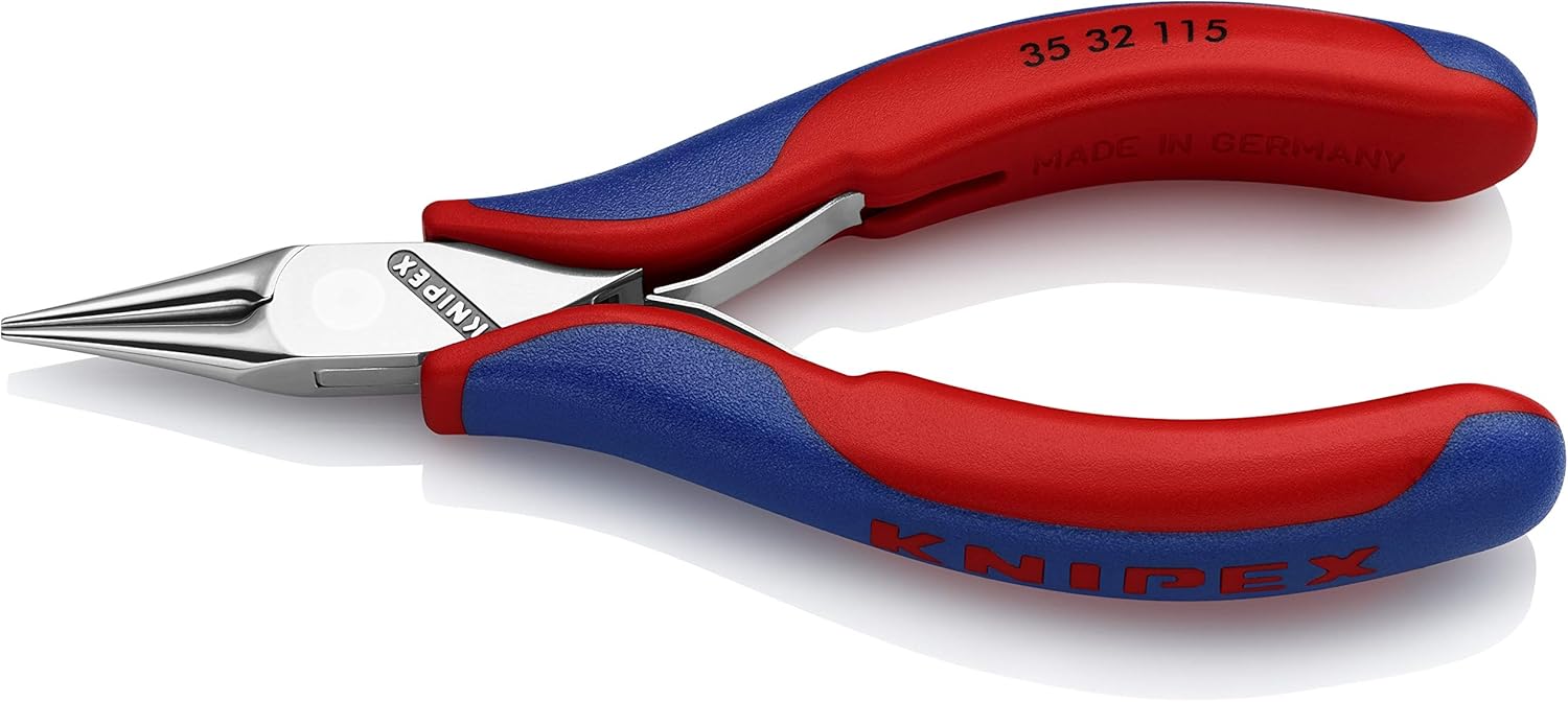 KNIPEX Alicates para electrónica – puntas redondas, color negro