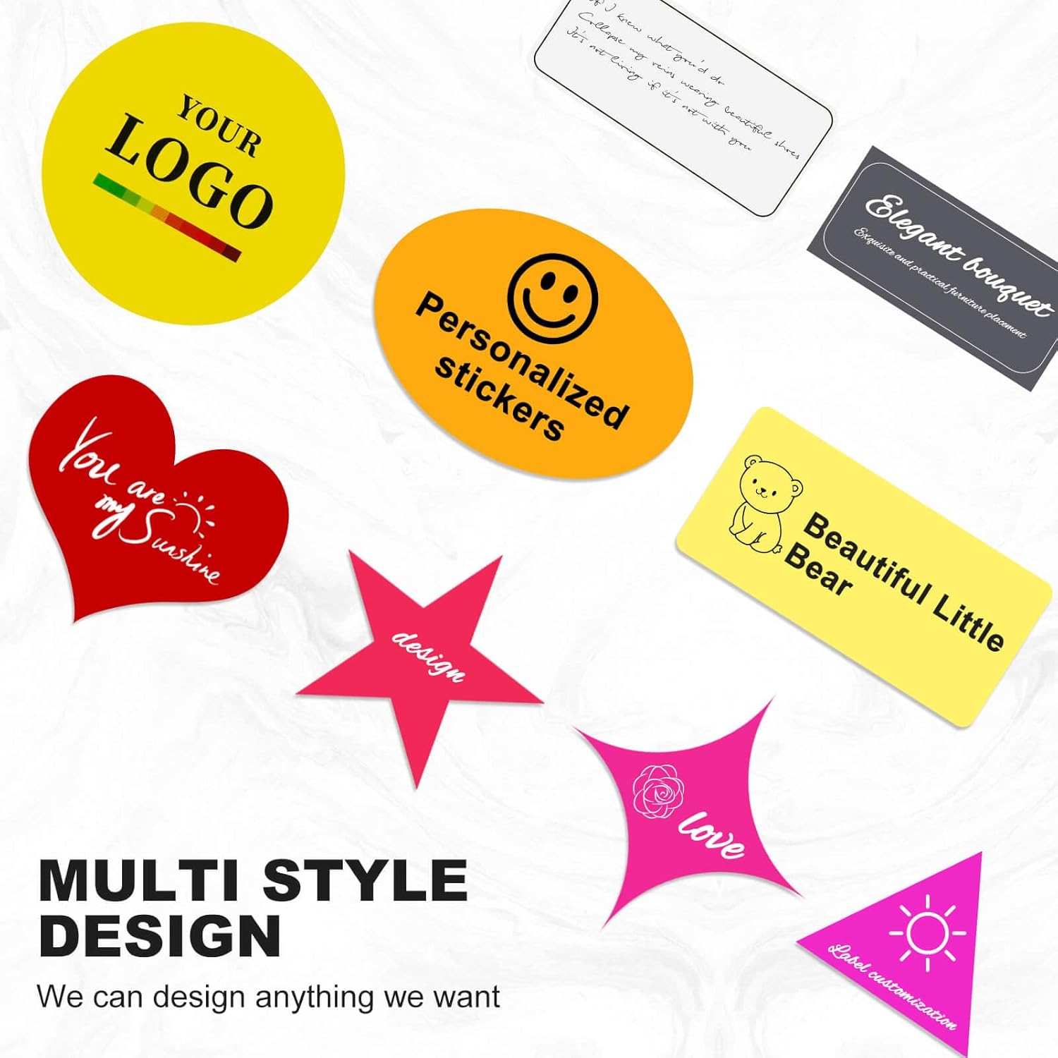 Calcomanías personalizadas para logotipo de empresa, 200 a 5000 unidades, calcomanías personalizadas para cualquier diseño, logotipo, múltiples
