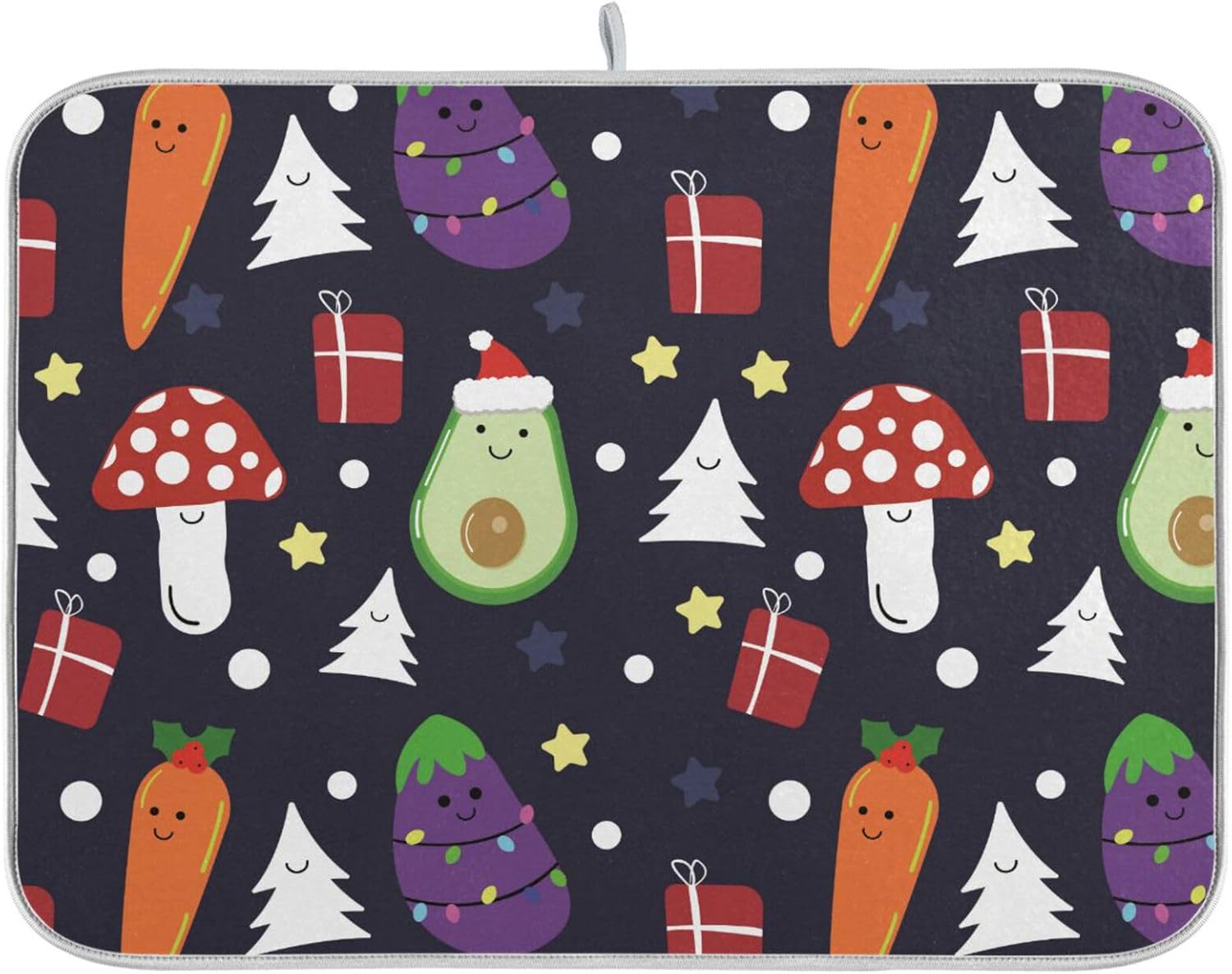 Christmas Images Dish Drying Mat Washnable Absorbent Dish Drying Pad For Kitchen Counter Drying Matt Tapete Para Cocina 16” x 18”