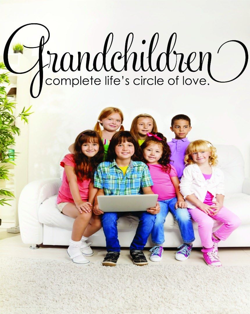 calcomanía decorativo para pared venta Nietos completar la Vida Círculo de amor Familia Abuela Abuelo Abuela Grandpa Quote Tamaño 10inches x