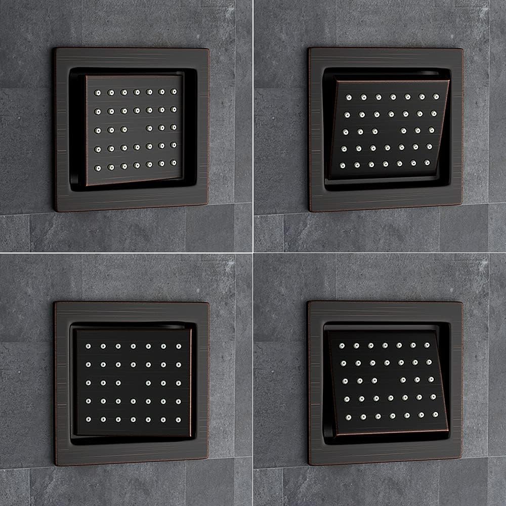 AYIVG Sistema de ducha de bronce aceitado con 3 chorros corporales de baño, cabezal de ducha atomizador de techo LED de 16 pulgadas con ducha de