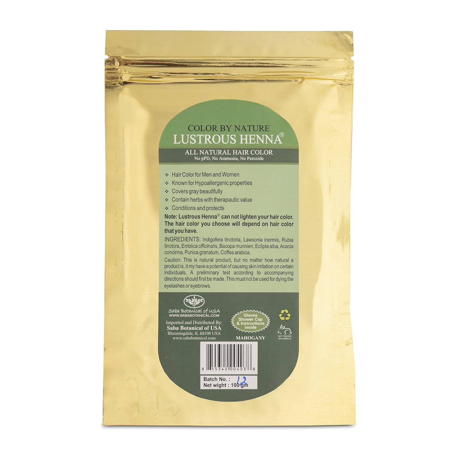 Mahogany Color by Nature Lustrous Henna 3.53 oz