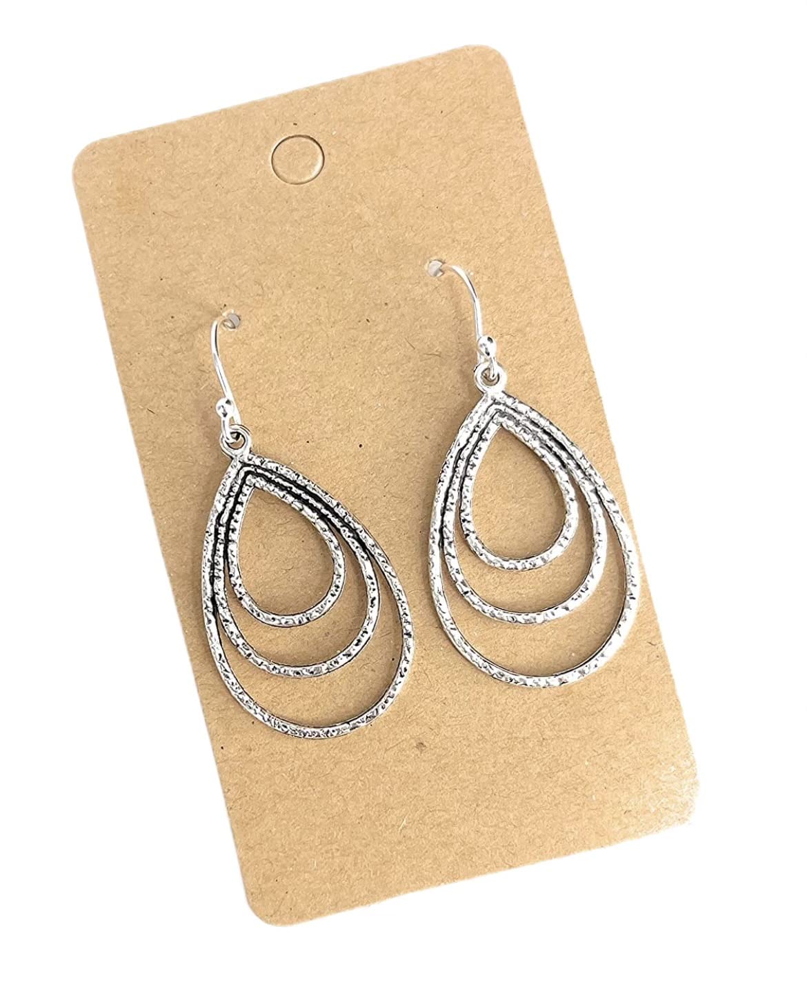 Layered Teardrops on Sterling Silver Earrings