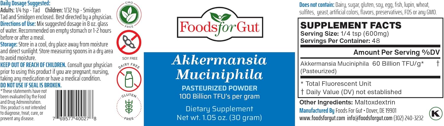 Akkermansia Muciniphila Pasteurizado Polvo 100 mil millones de TFUg