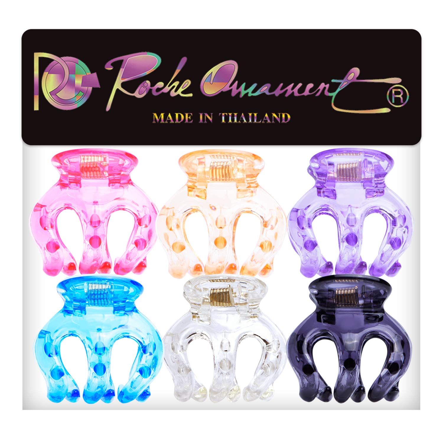 RC ROCHE ORNAMENT 6 piezas de pelo de calabaza seguro antideslizante agarre pinzas de plástico fuerte duradero cómodo agarre premium accesorios de